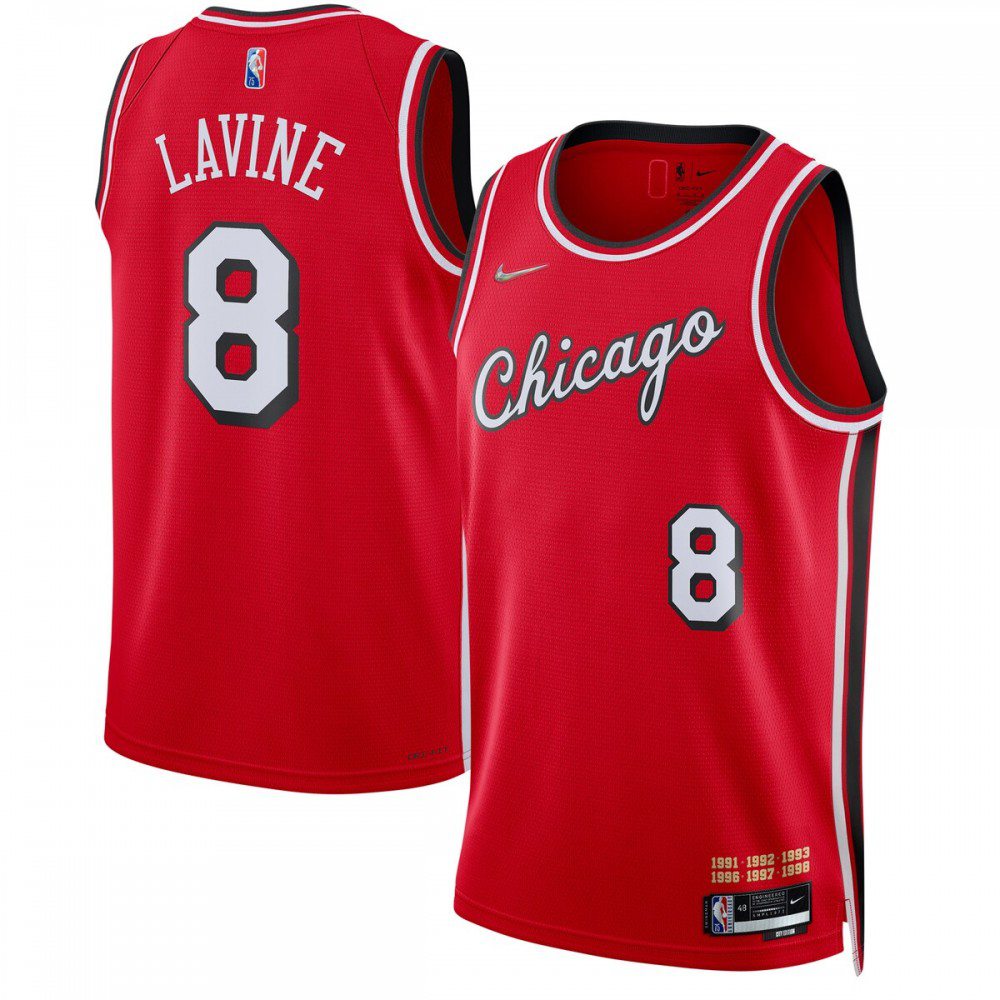 Zach LaVine Chicago Bulls 2021/22 Swingman Jersey - City Edition - Red-Pro Kit Vault | Brand New 26/27 Sports Jerseys
